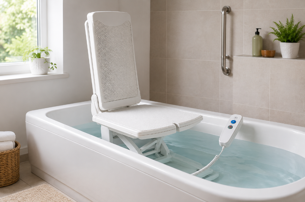 Electric bath lift in the bathtub 浴槽内電動バスリフト